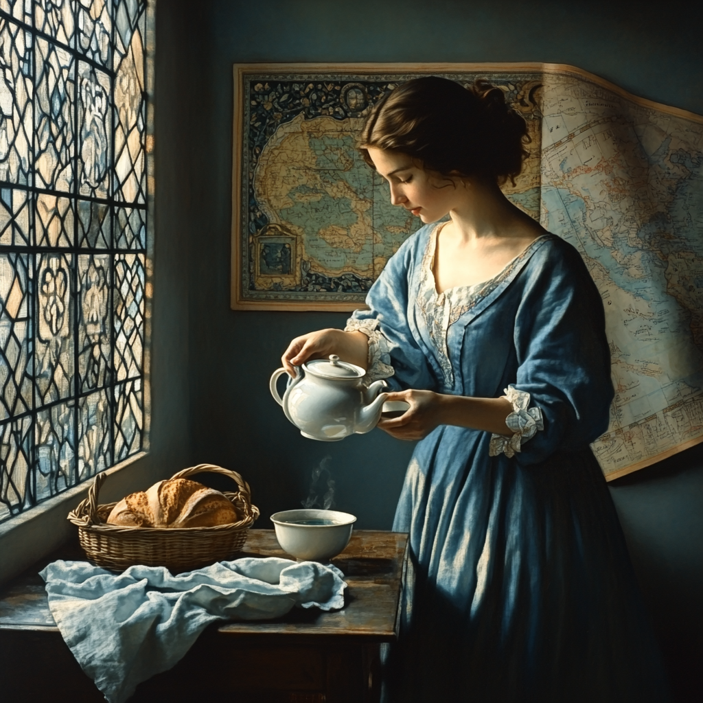 Vermeer Inspired Woman Pouring Tea Paint by numbers art