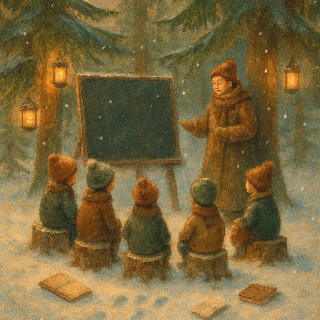Snowy Forest Lantern Classroom DIY paint by numbers