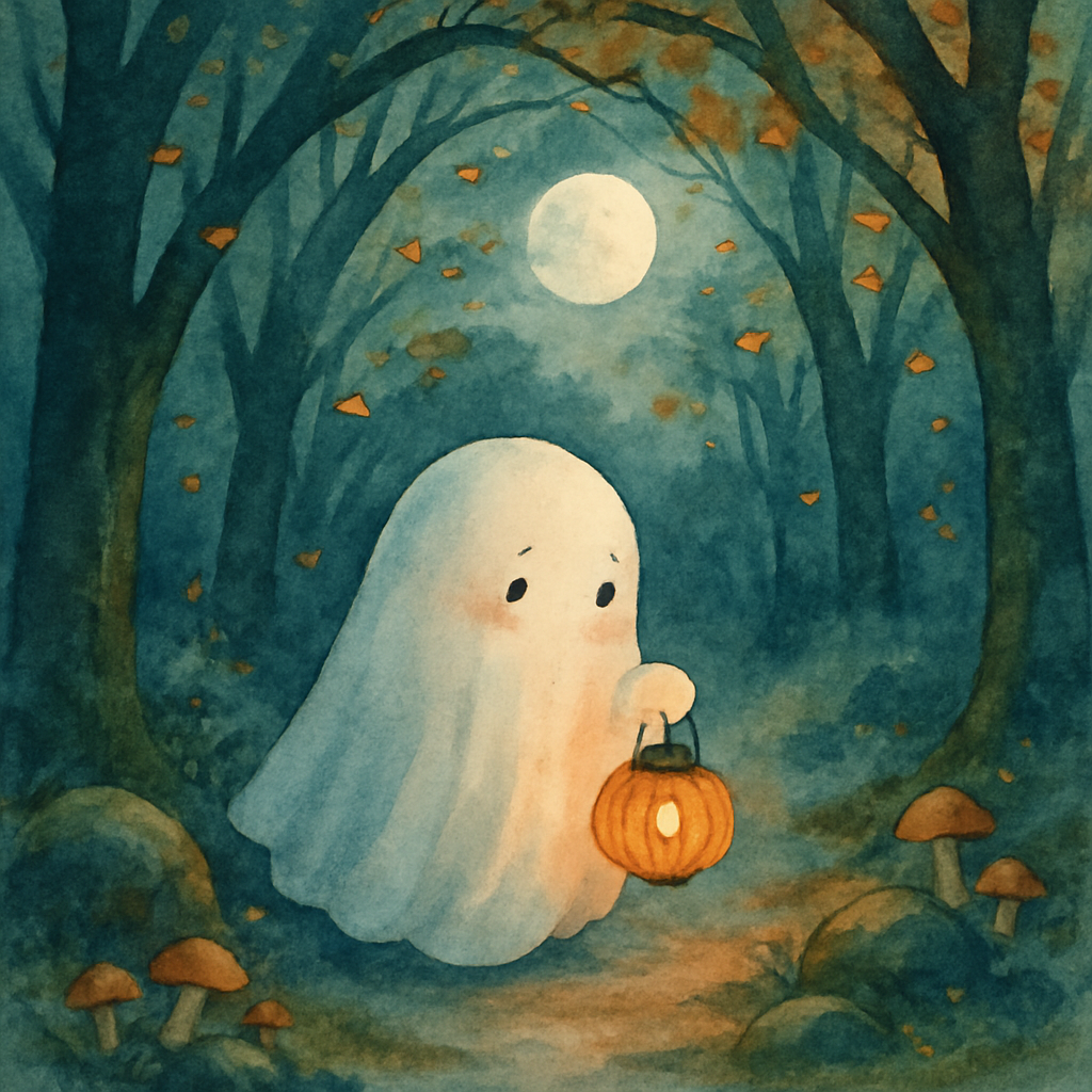 Ghost Lantern Forest Path painting number kit
