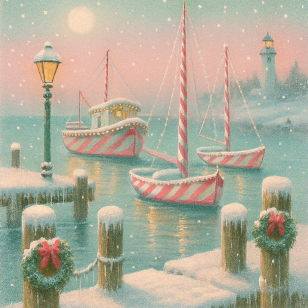 Peppermint Harbor Twilight Painting by numbers kit