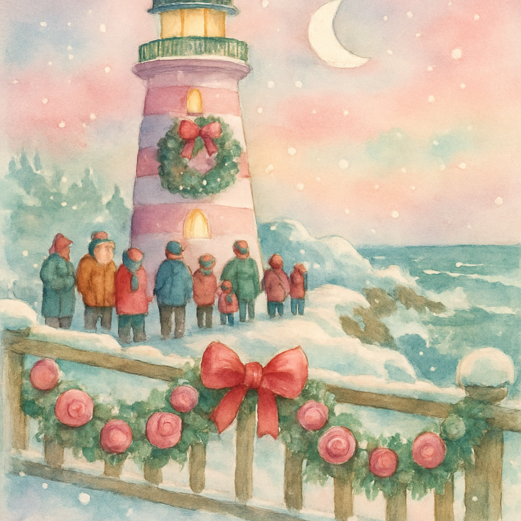 Sugarplum Lighthouse Watch Number painting