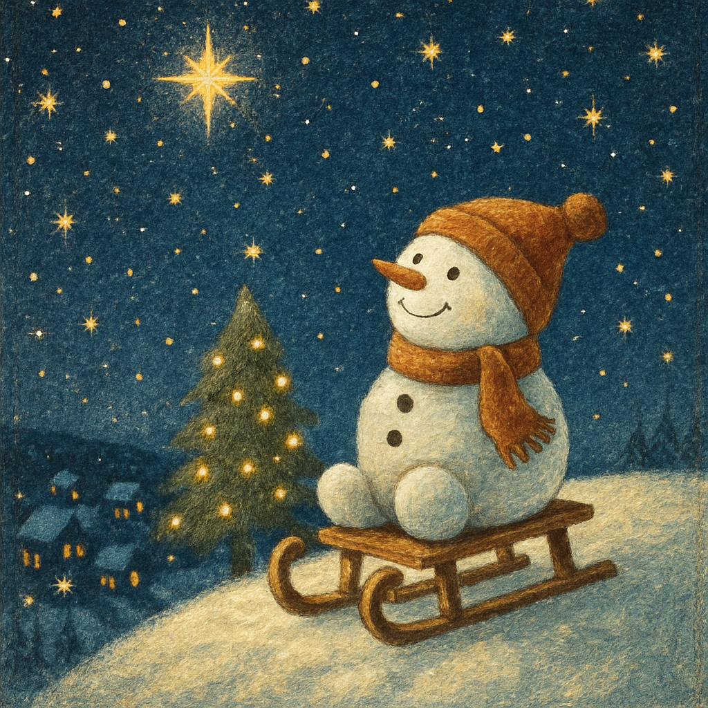 Stargazing Snowman On The Hill Paint by numbers kits