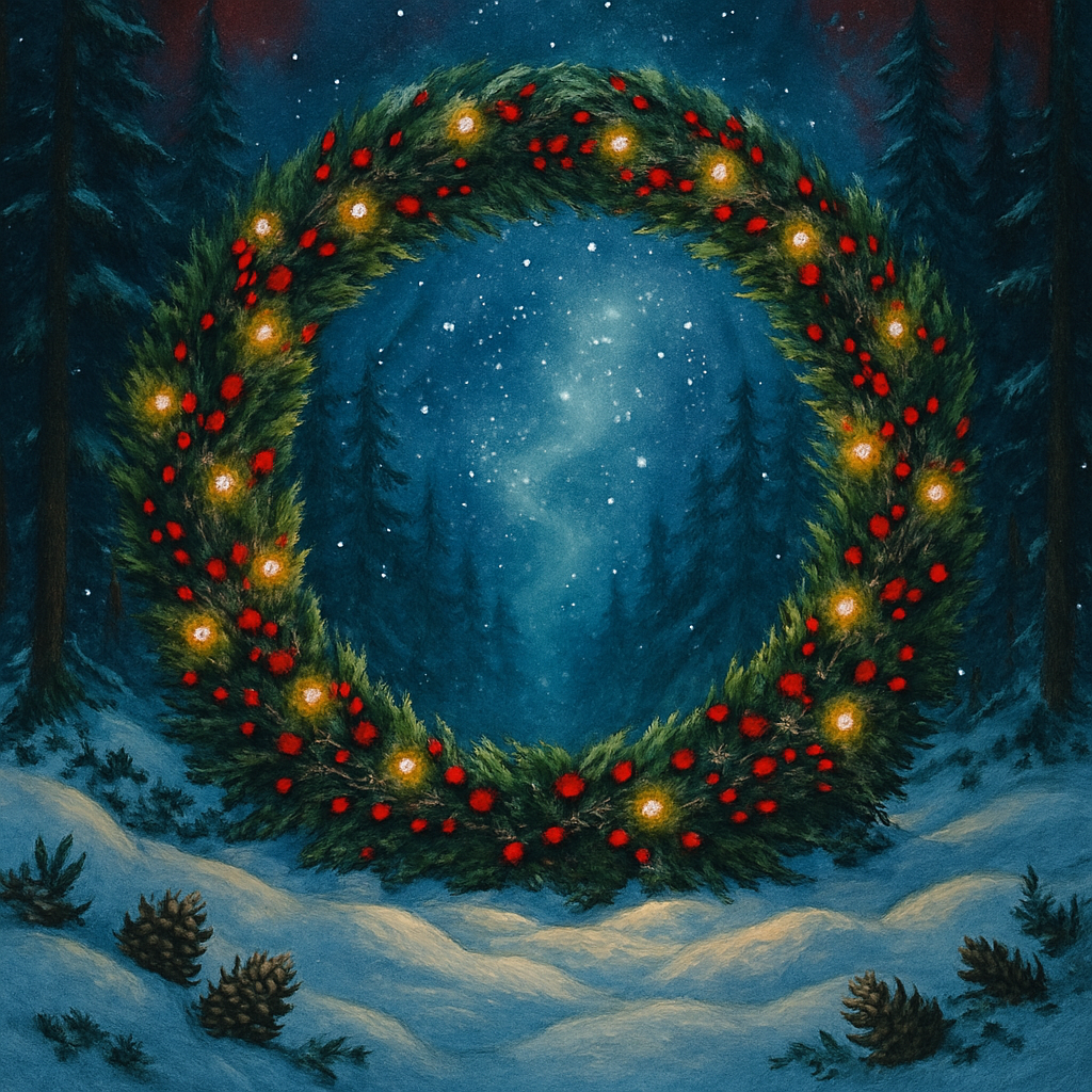 Snowy Forest Stargate Of Wreaths Numbered painting kits