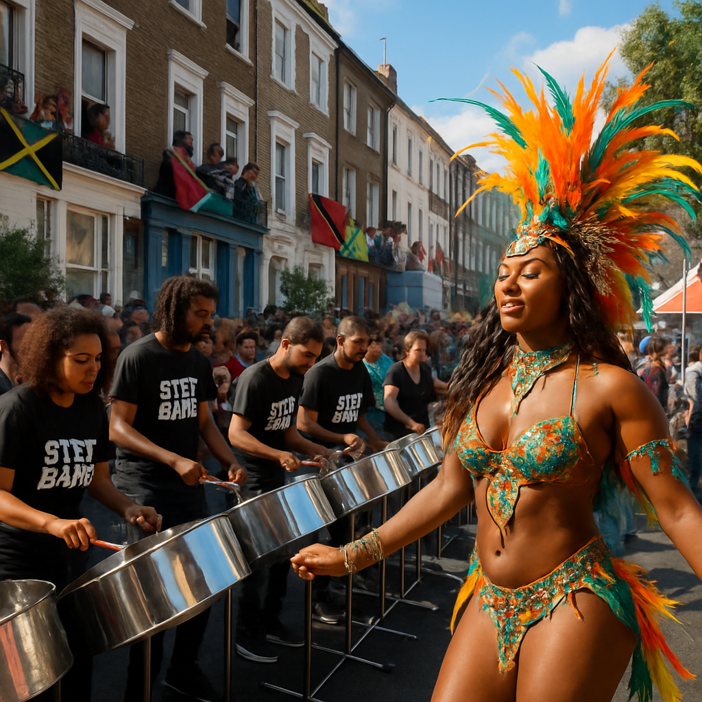 Notting Hill Carnival Steel Drum Street Band Number painting