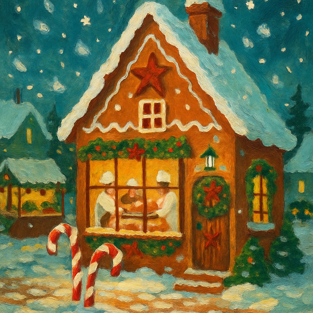 Gingerbread Bakery Midnight Warmth Painting by numbers kit