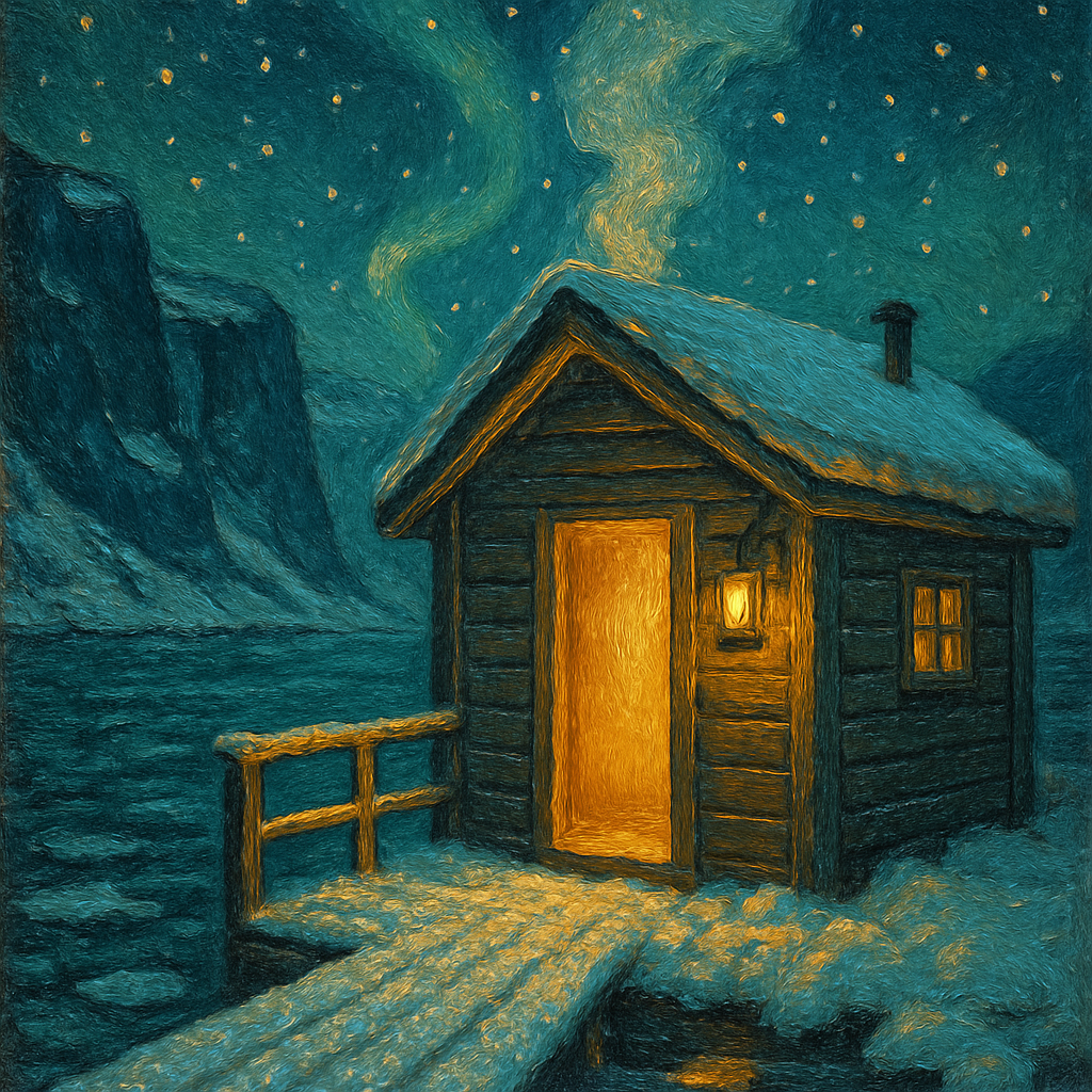 Frozen Fjord Sauna Glow Numbered painting kits