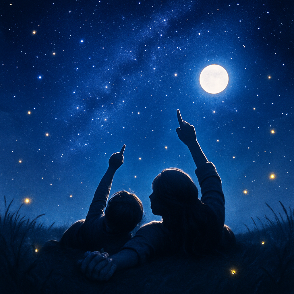 Stargazing Wishes With Mom DIY paint by numbers