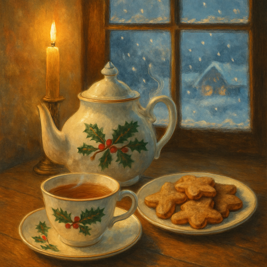 Christmas Tea By The Frosted Window paint by numbers
