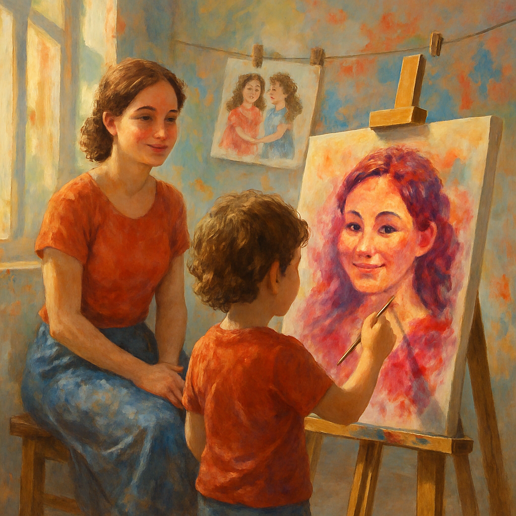 Art Studio Mothers Day Portrait Paint by numbers artArt Studio Mothers Day Portrait - DIY Painting By Numbers Kit - Image 5