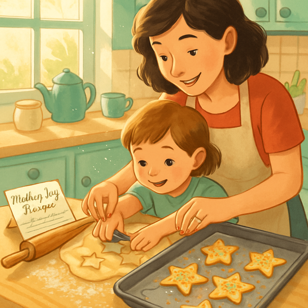 Star Shaped Cookie Workshop With Mom DIY paint by numbersStar Shaped Cookie Workshop With Mom - DIY Painting By Numbers Kit - Image 5