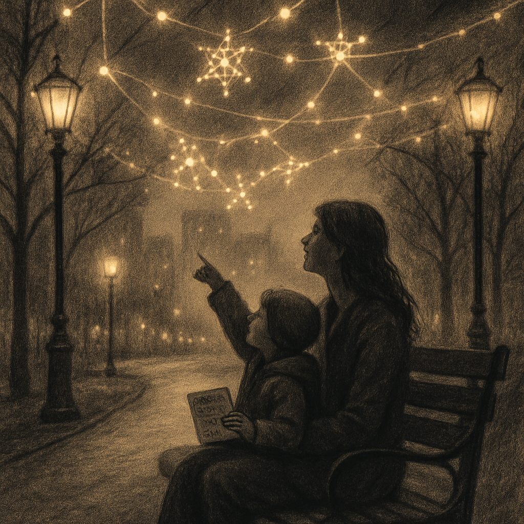 Park Bench Planetarium With Mom painting number kit