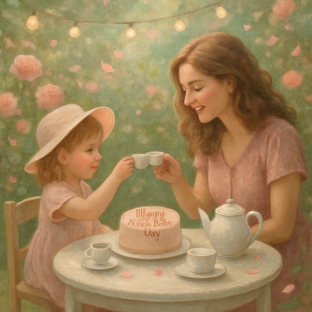 Garden Tea Party With Mom Number paintingGarden Tea Party With Mom - DIY Painting By Numbers Kit - Image 5