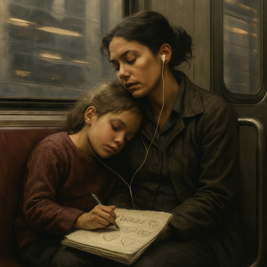 Subway Commute Mothers Day Moment Painting by numbers kitSubway Commute Mothers Day Moment - DIY Painting By Numbers Kit - Image 5