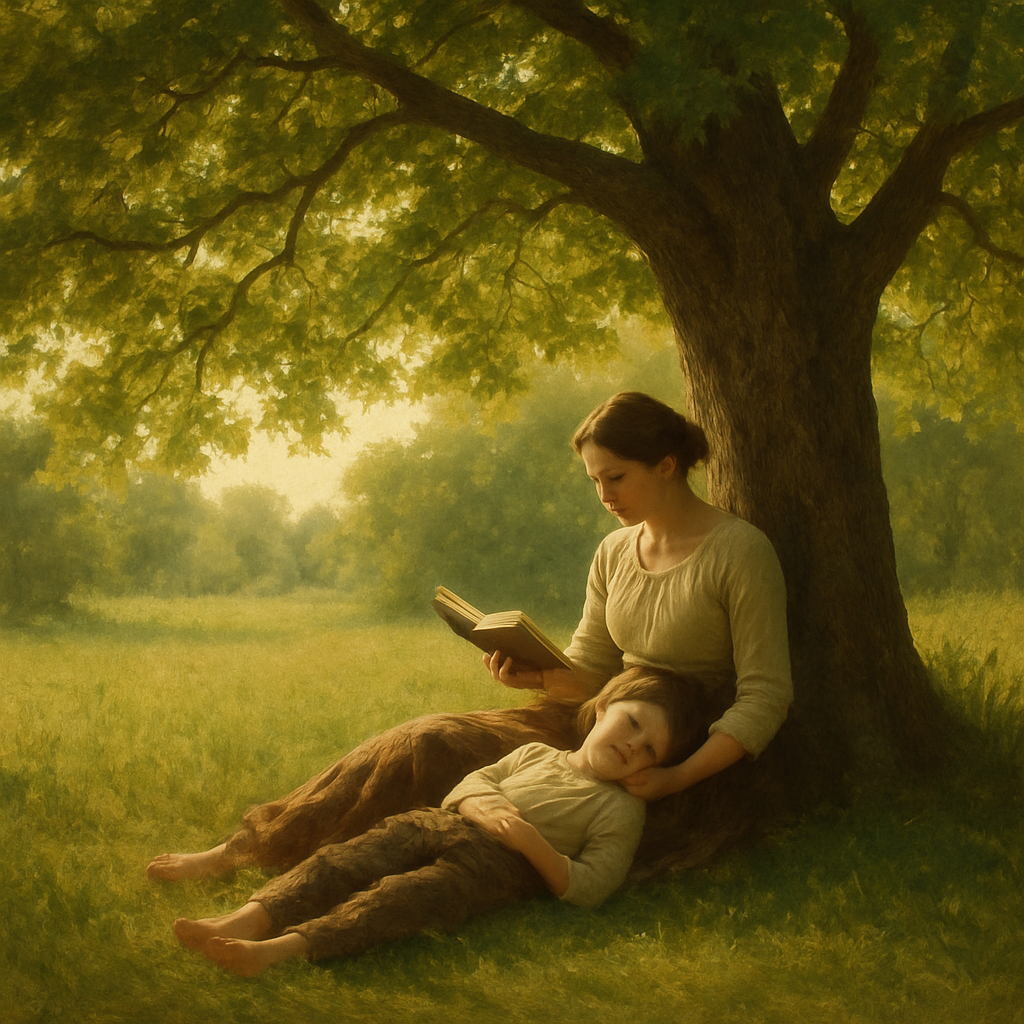 Mothers Day Storytime Under A Tree Paint by numbers kitsMothers Day Storytime Under A Tree - DIY Painting By Numbers Kit - Image 5