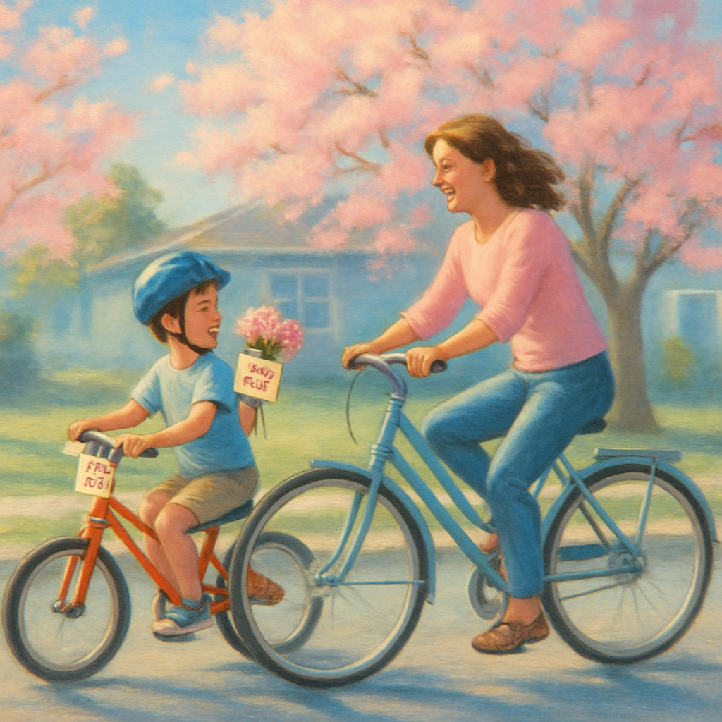 Bike Ride Bouquet For Mom Painting by numbers kitBike Ride Bouquet For Mom - DIY Painting By Numbers Kit - Image 5