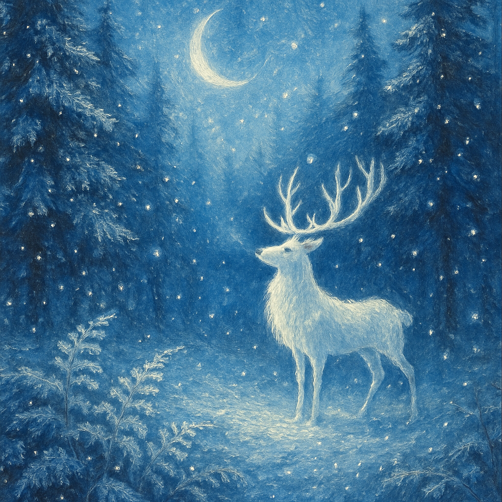 Reindeer Moon Whisper painting number kit
