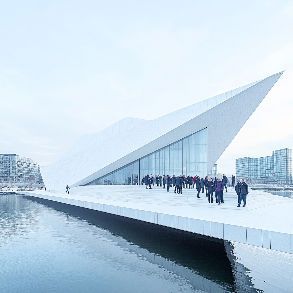 Oslo Opera House Sloping Roof Oslo Norway paint by numbers