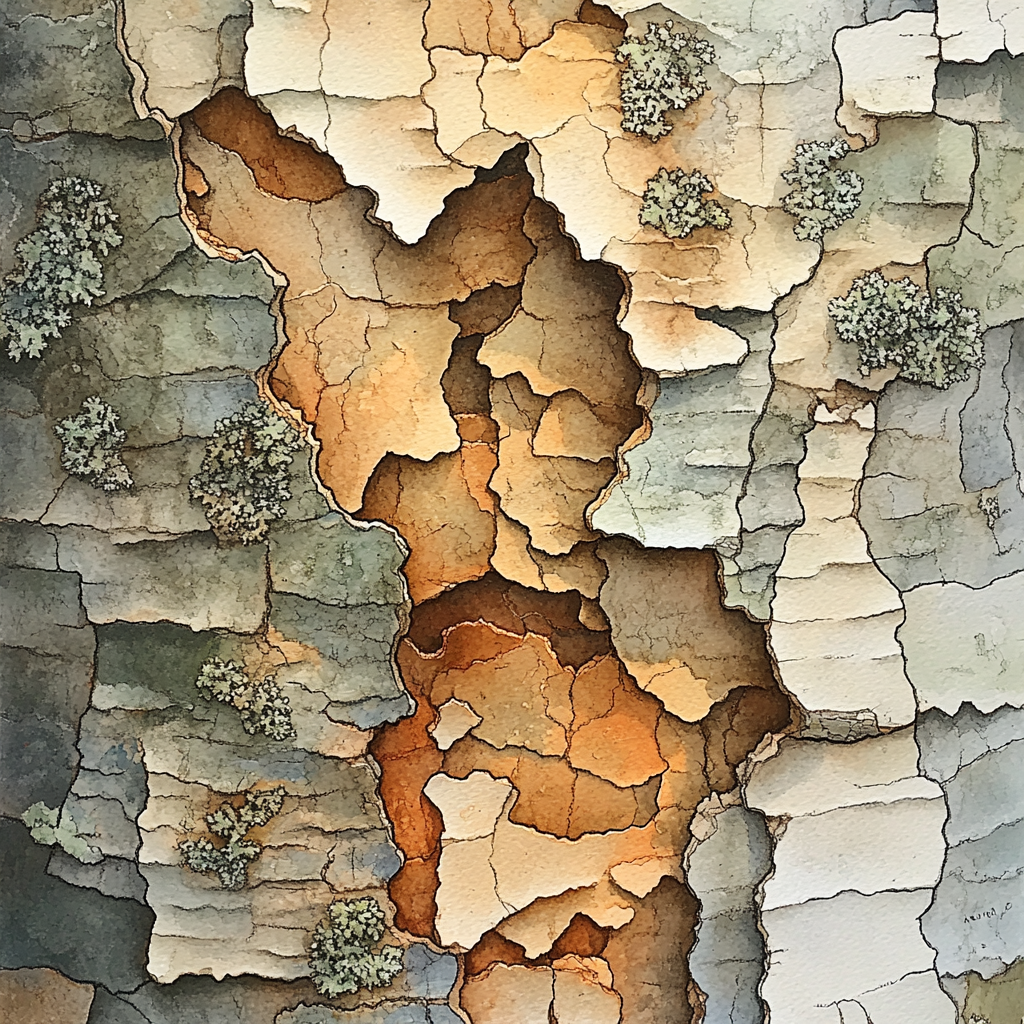 Leonardo Da Vinci Inspired Orchard Bark Textures DIY paint by numbers
