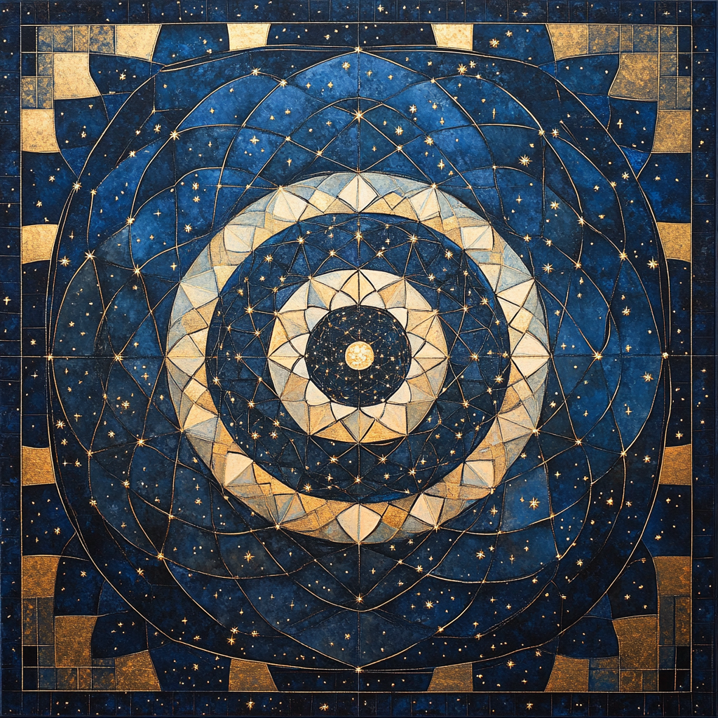 Gustav Klimt Inspired Night Sky Constellation Lattice painting number kit