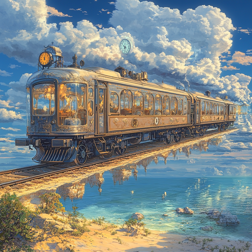 Salvador Dali Inspired Surreal Train Journey paint by number