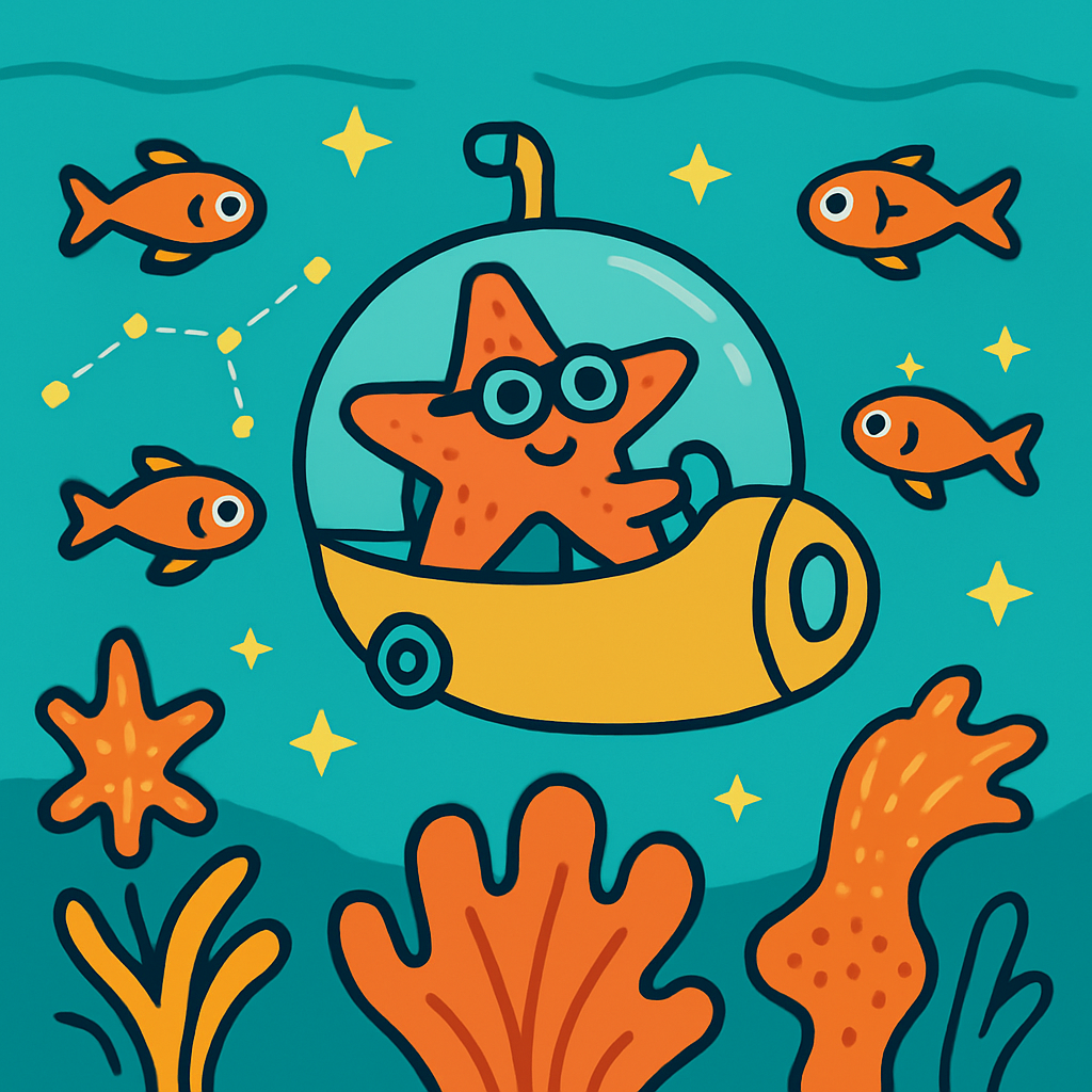 Galaxy Reef And The Starfish Explorer paint by numbers