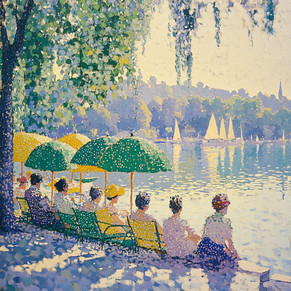 Georges Seurat Inspired Sunday Lakeside Paint by numbers art