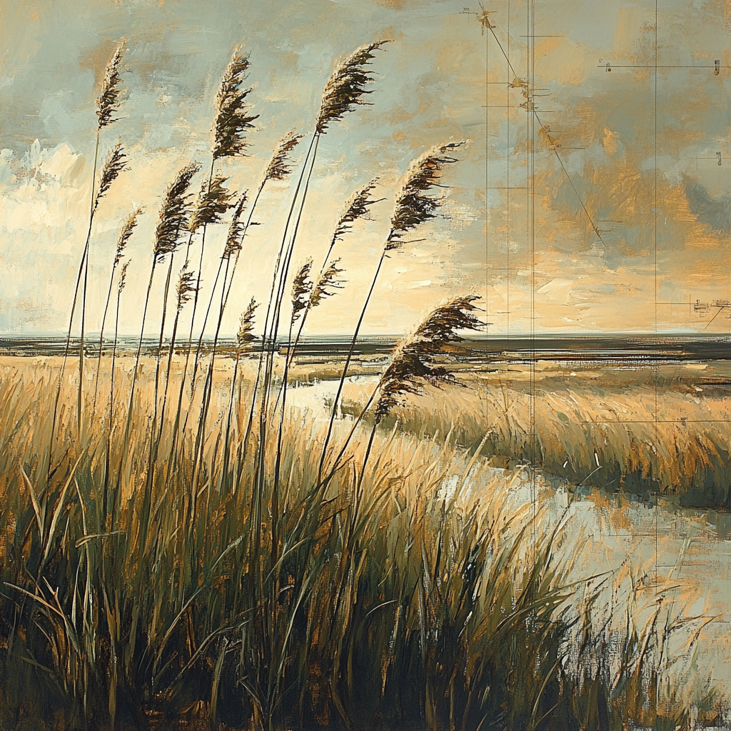 Leonardo Da Vinci Inspired Starwind Over Grasses Numbered painting kits