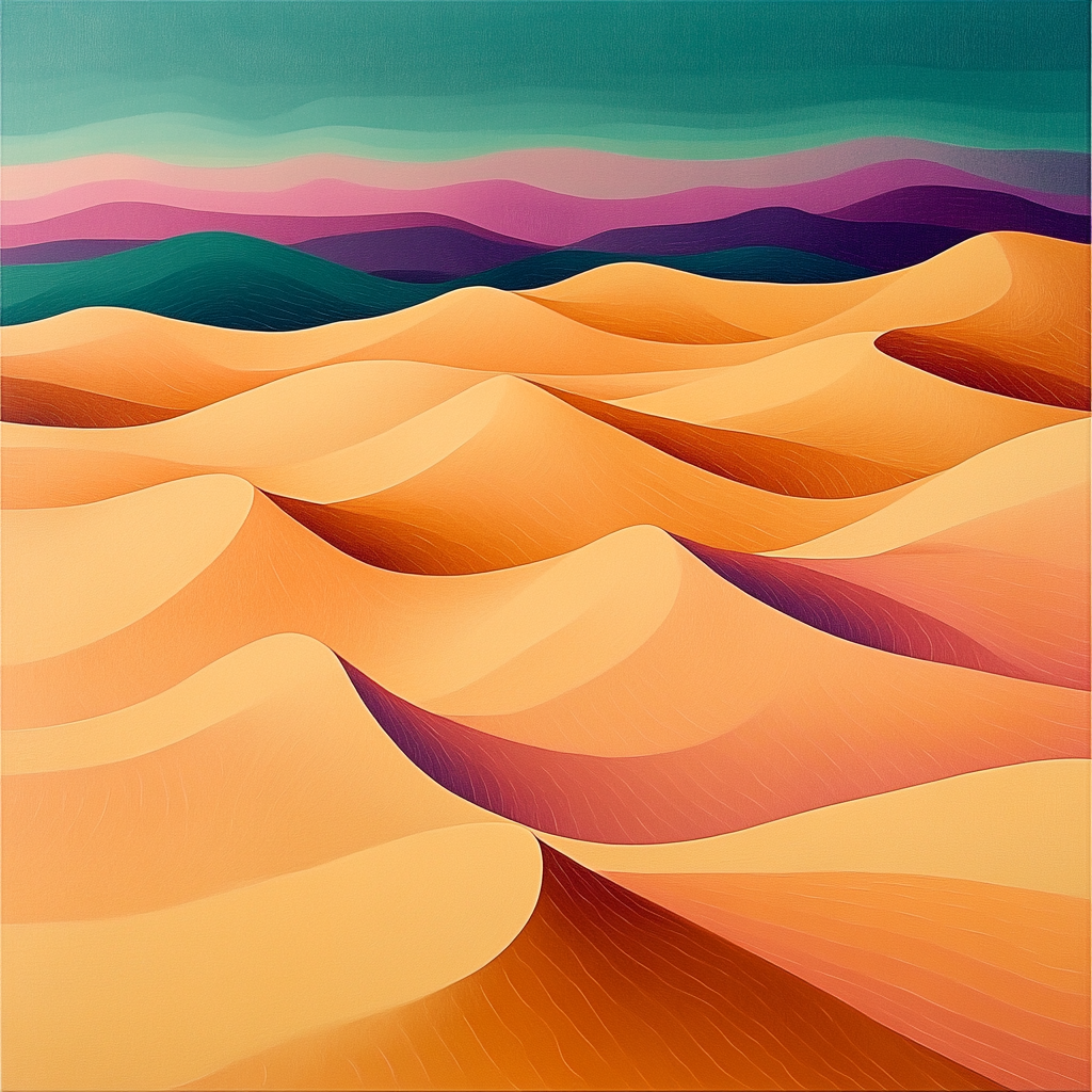 Georges Seurat Inspired Fractal Desert Mirage painting number kit