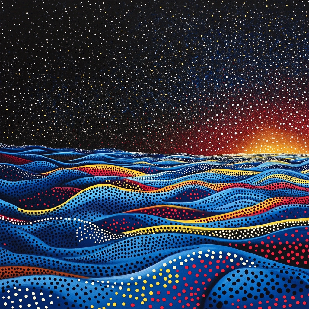 Yayoi Kusama Inspired Cosmic Tide paint by number
