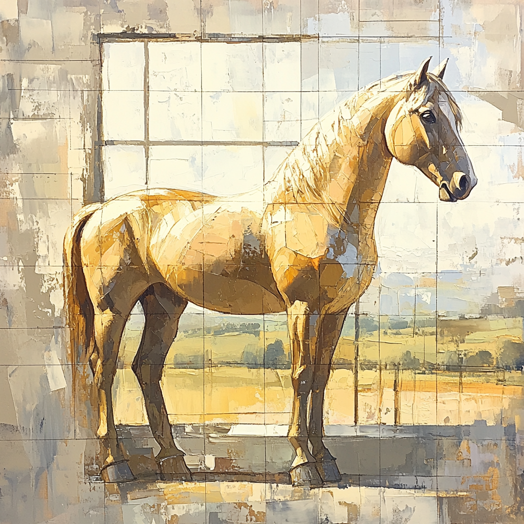 Leonardo Da Vinci Inspired Anatomical Horse Study paint by color