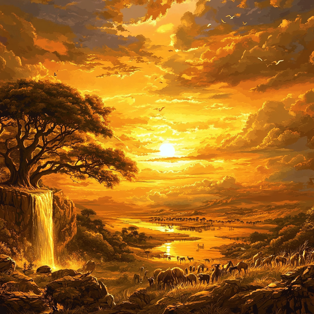 Mufasa’s Sunset Reflections - Disney Inspired Paint by numbers kits