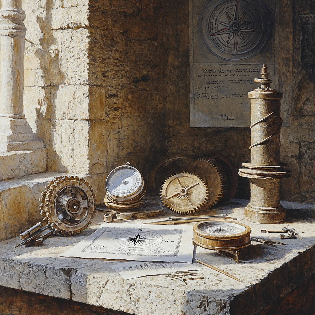 Leonardo Da Vinci Inspired Engineer Map Room paint by numbers