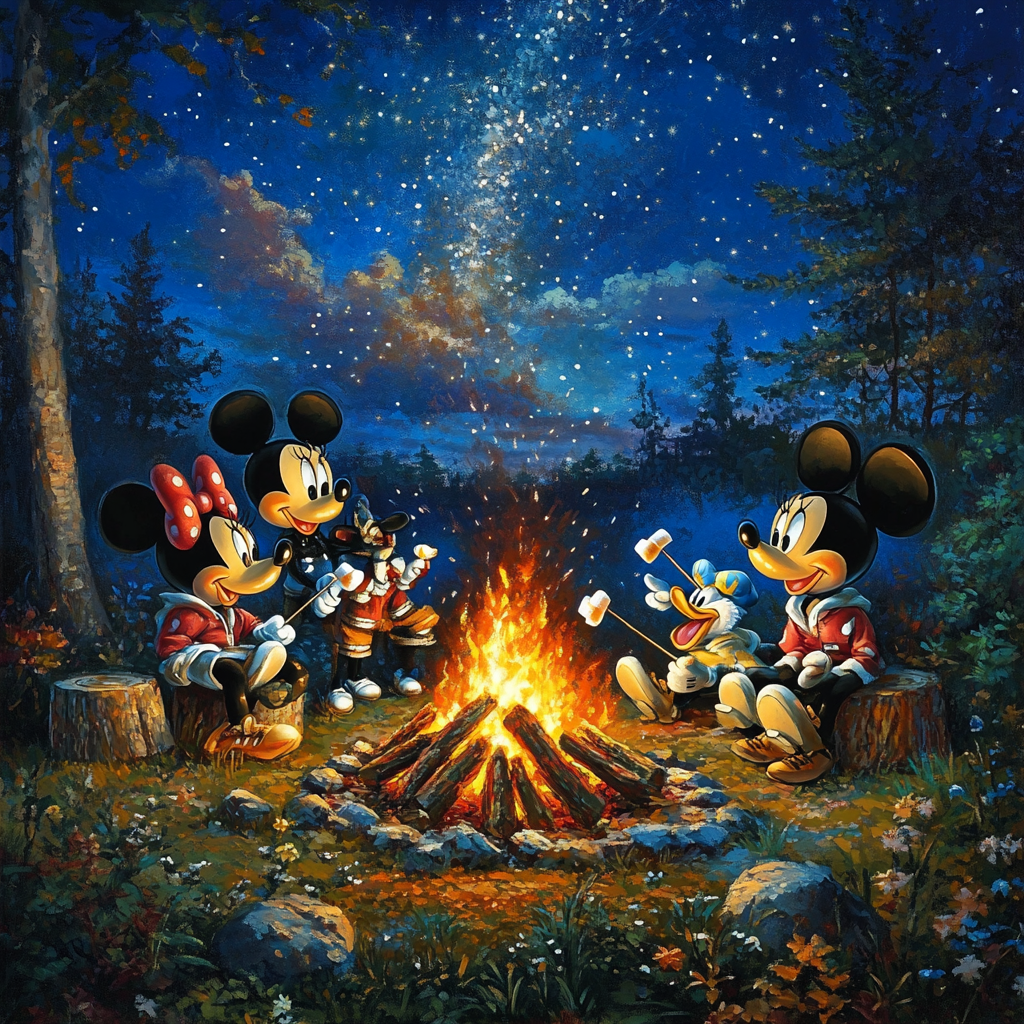 Mickey And Friends’ Campfire Night - Disney Inspired paint by number