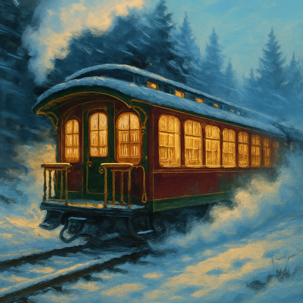 Snowy Train Library Car Paint by numbers art