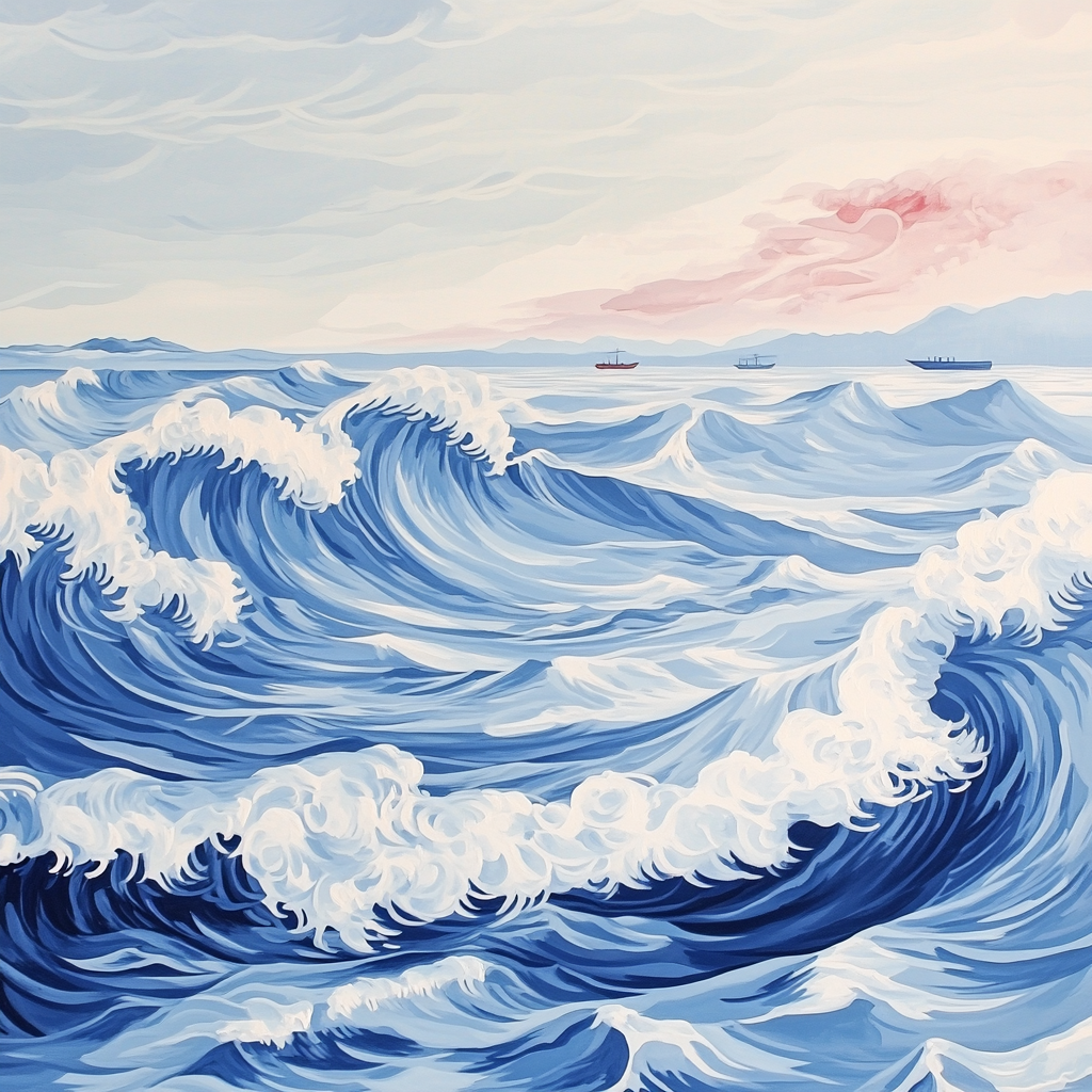 Hokusai Inspired Ocean Storm Numbered painting kits