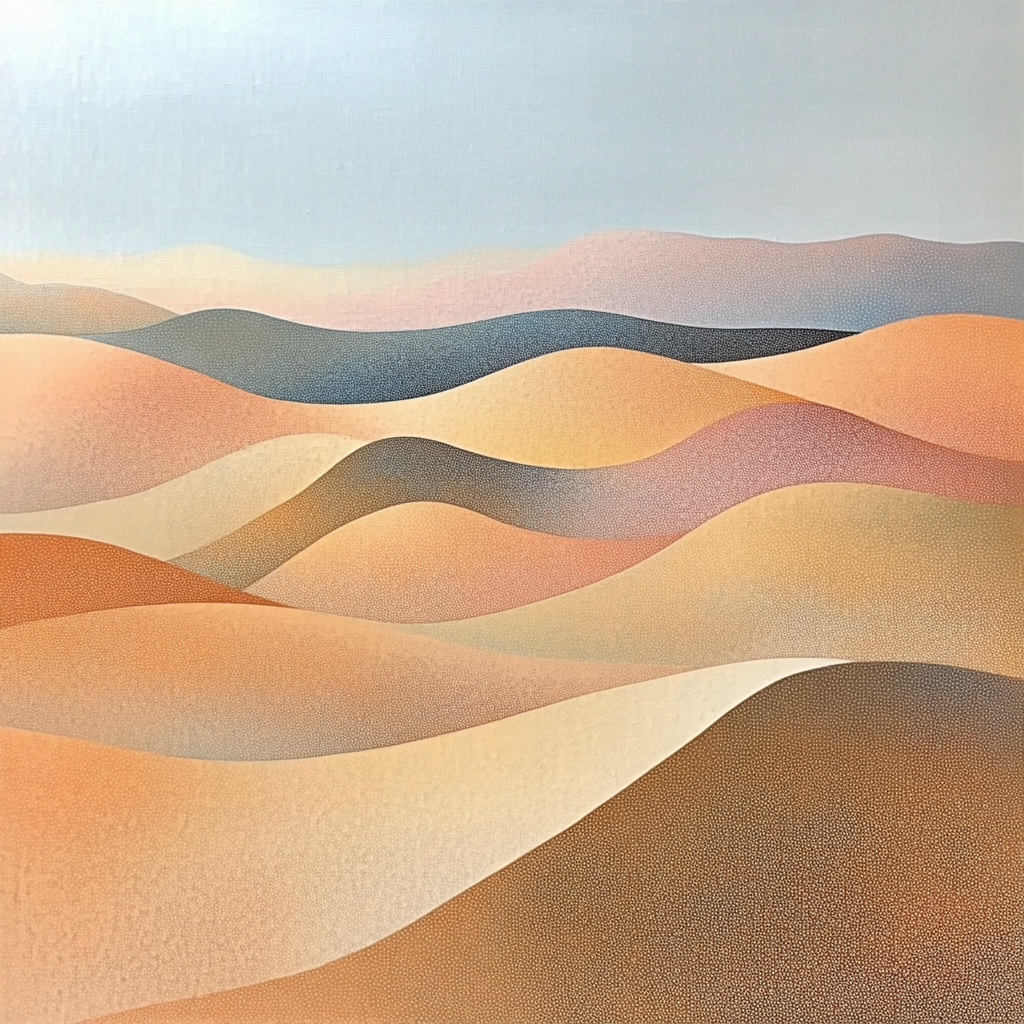 Georges Seurat Inspired Chromatic Desert Mirage DIY paint by numbers