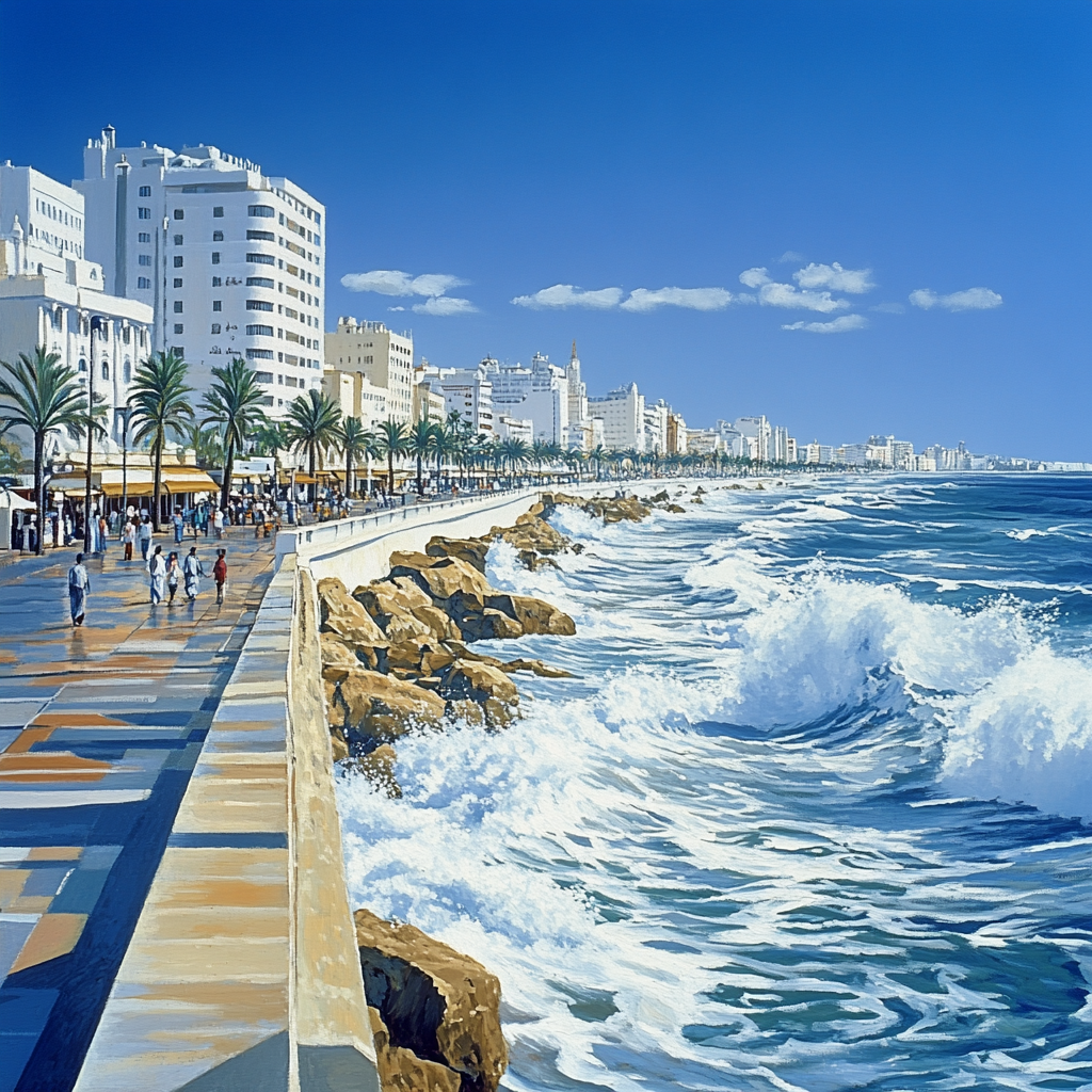 Casablanca Corniche And Atlantic Front Casablanca Morocco Paint by numbers art