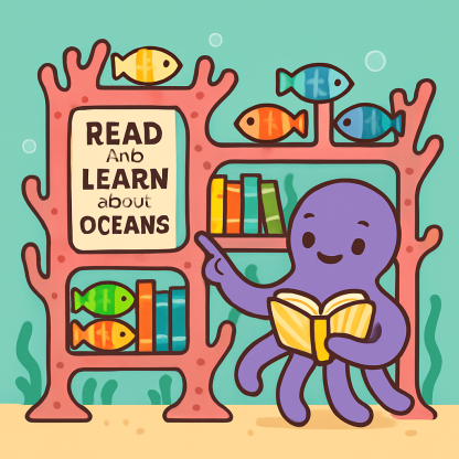 Coral Library And The Octopus Librarian DIY paint by numbers