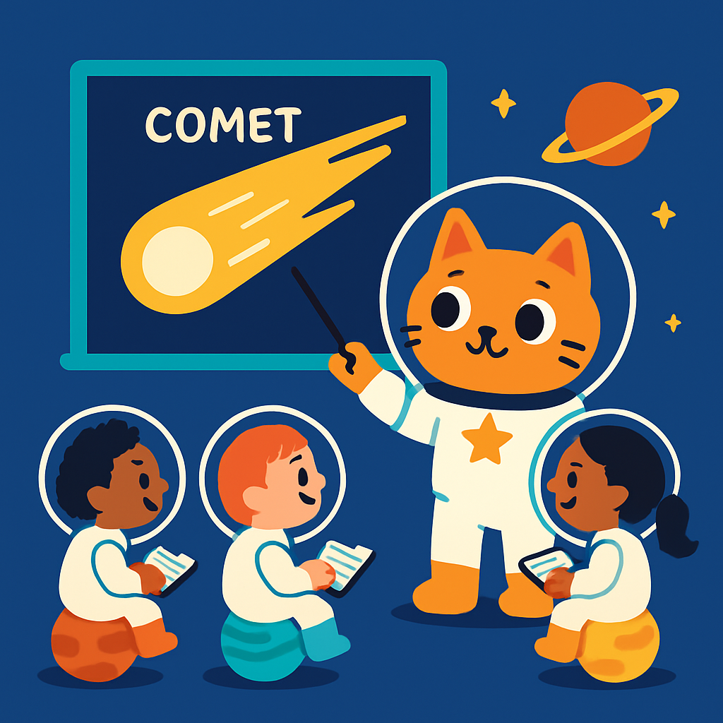 Comet Classroom With A Space Cat Teacher DIY paint by numbers