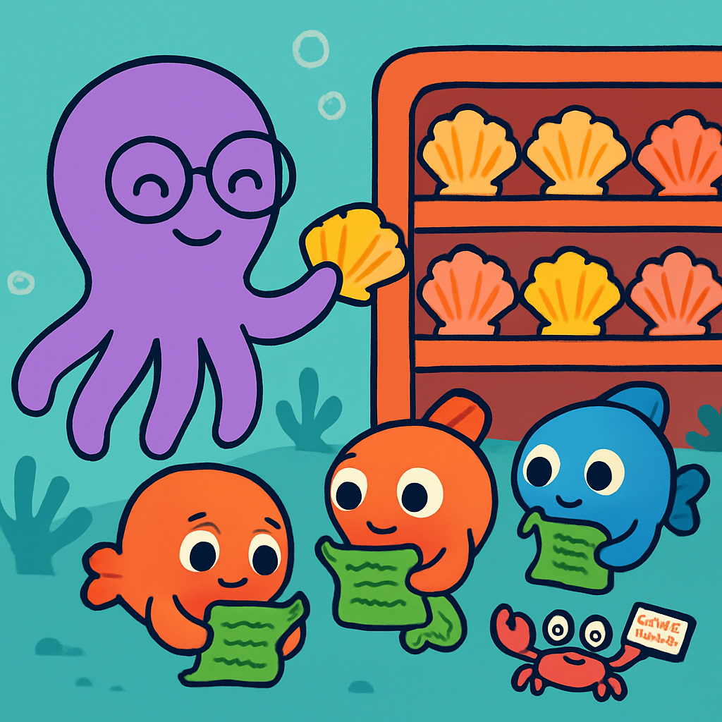 Coral Library Run By A Gentle Octopus Number painting