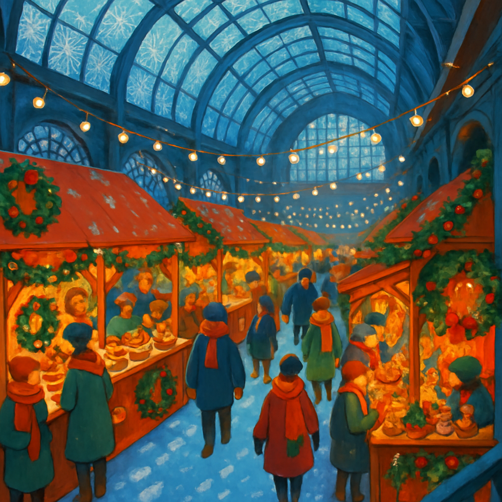 Holiday Market Under Glass Canopy Paint by numbers kits