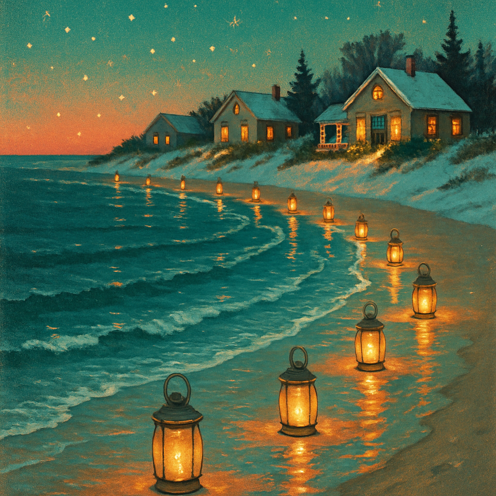 Christmas Lantern Tide At The Shore DIY paint by numbers