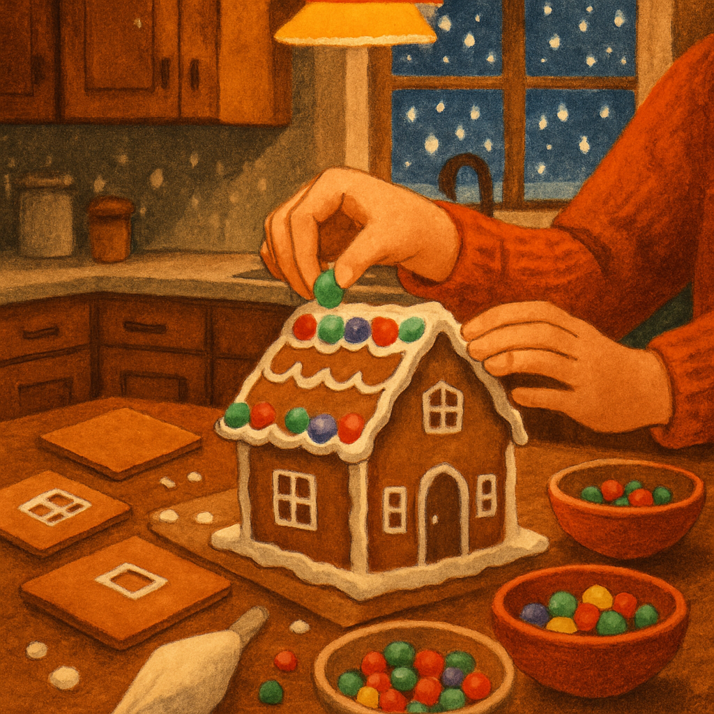Kitchen Gingerbread Assembly Night paint by number