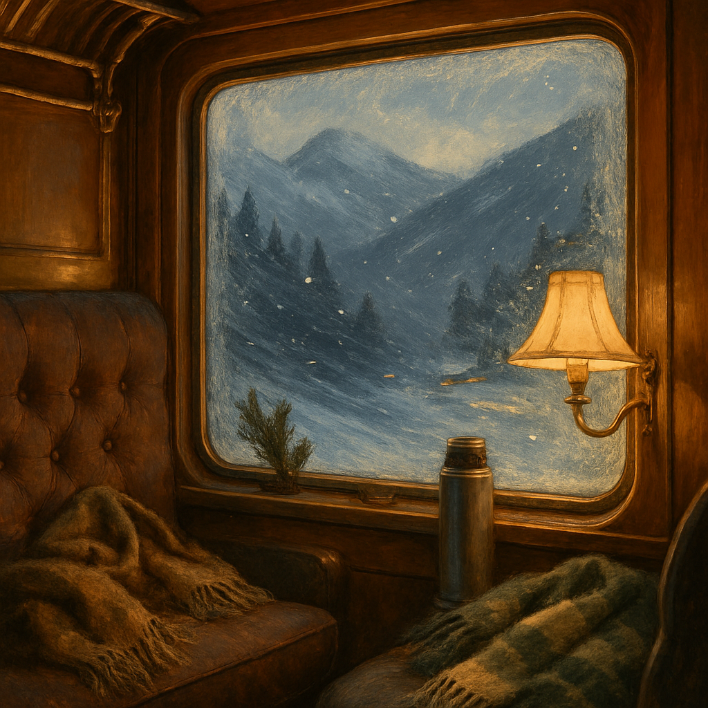 Frosted Window Of The Mountain Train Number painting