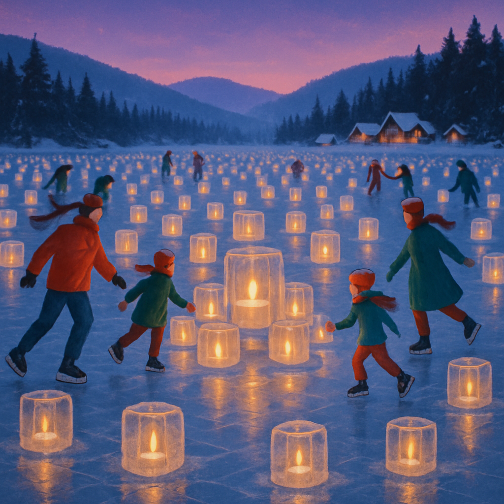 Frozen Lantern Festival On The Lake painting number kit