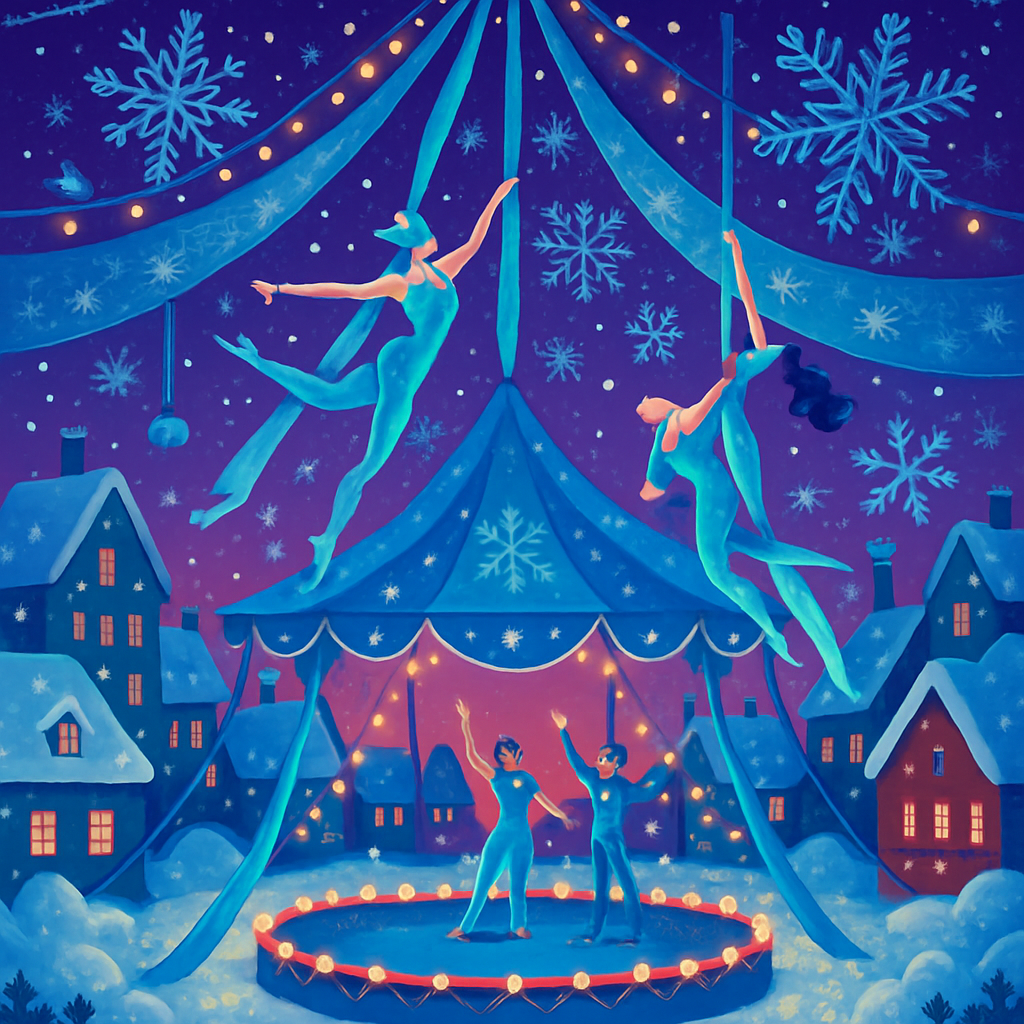 Snowflake Circus Over Town Square Painting by numbers kit