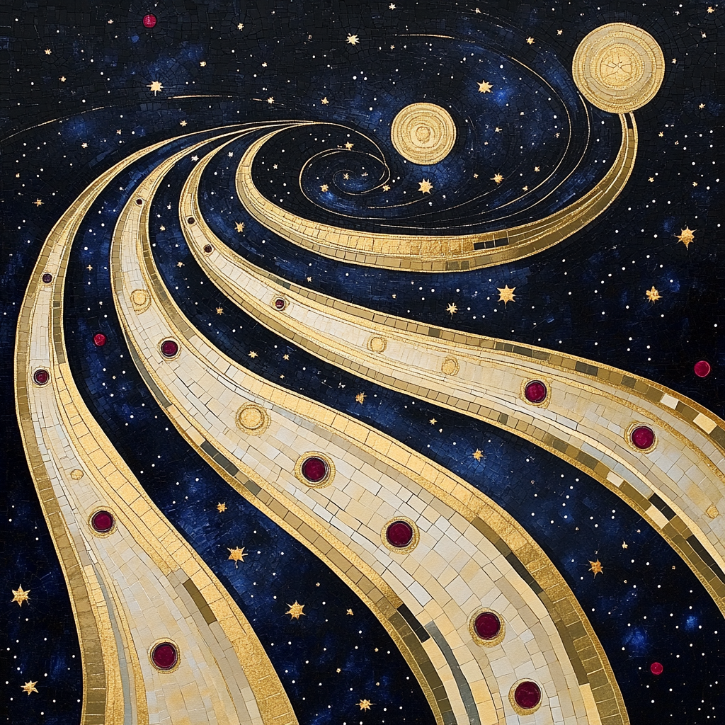 Gustav Klimt Inspired Golden Rain Of Comets Paint by numbers art