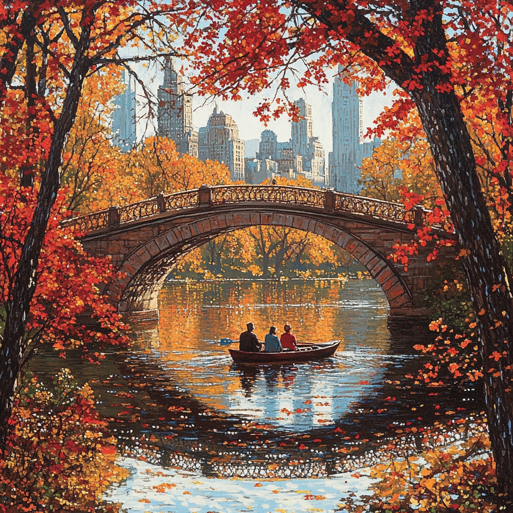Bow Bridge Reflections Central Park New York United States painting number kit