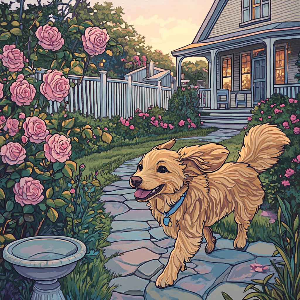 Lady Suburban Garden Stroll Disney Inspired Painting by numbers kit