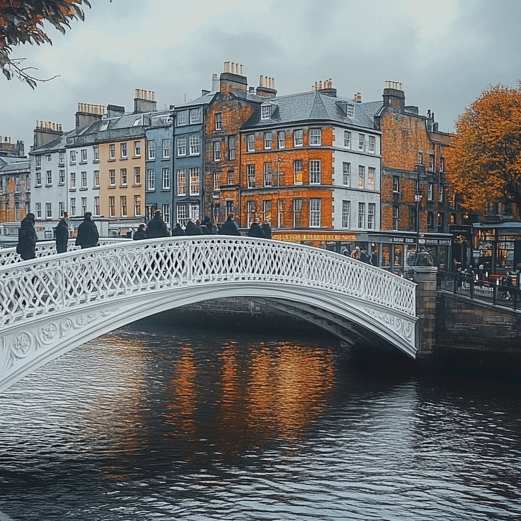 HaPenny Bridge Over Liffey Dublin Ireland Number painting
